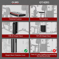 Home Gym Smith Machine with 138LB Weight Stack, Leg Press & LAT Station for Full Body Workouts