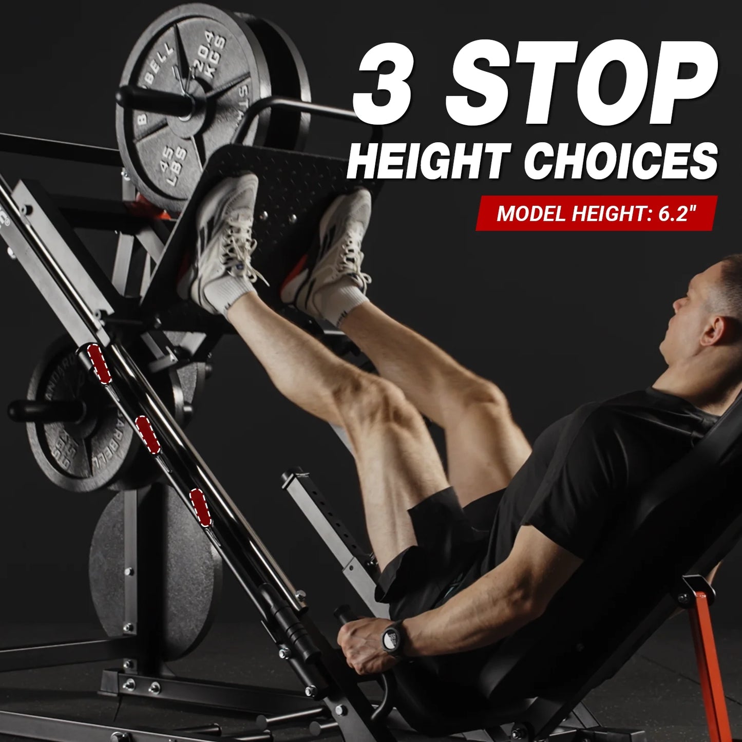 Leg Press Machine with Calf Block, 1500LBS Weight Capacity Adjustable Leg Machine with Resistance Band Pegs and Plate Storages, Workout Equipment for Strength Training