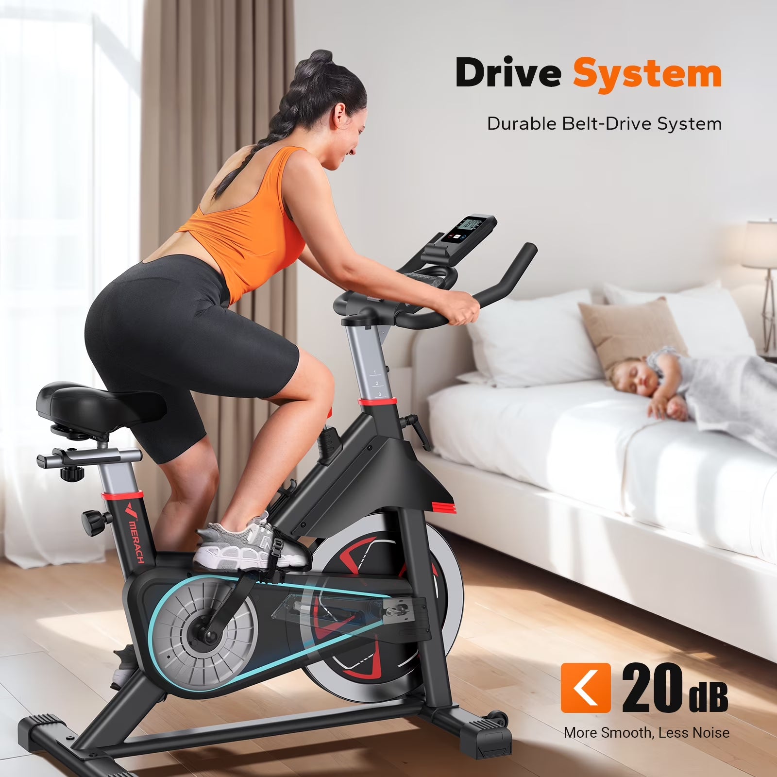 Exercise Bike Indoor Stationary Cycling Bike with 350Lbs Weight Capacity 100 Resistance with LED Monitor Free APP Silent Belt Drive and Comfortable Seat Cushion for Cardio Workout