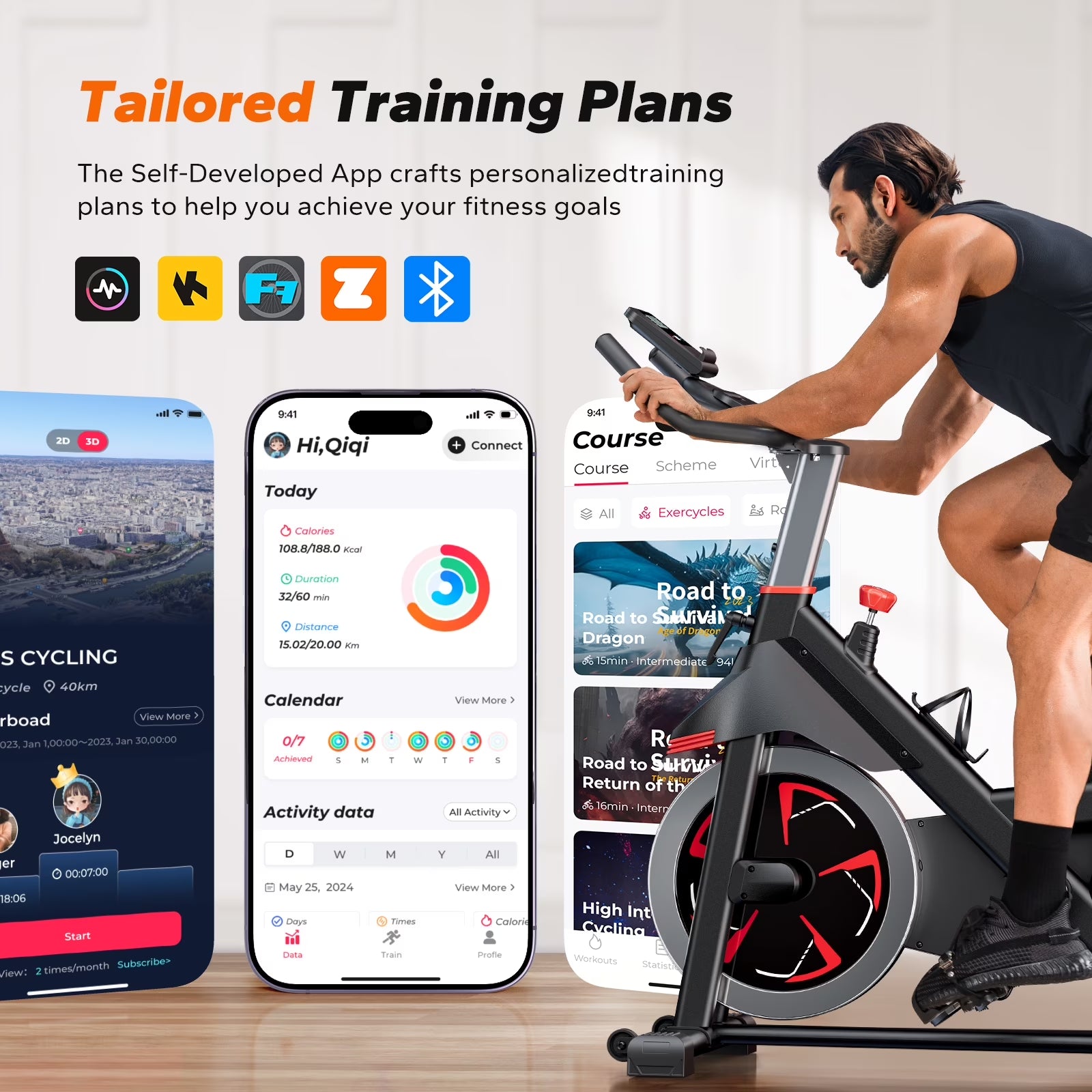 Exercise Bike Indoor Stationary Cycling Bike with 350Lbs Weight Capacity 100 Resistance with LED Monitor Free APP Silent Belt Drive and Comfortable Seat Cushion for Cardio Workout