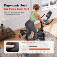 Exercise Bike, Stationary Bikes for Home, Magnetic Indoor Cycling Bike with Self-Developed APP, 330Lbs Capacity & Comfortable Seat Cushion & Tablet Mount for Weight Loss Gym Cardio