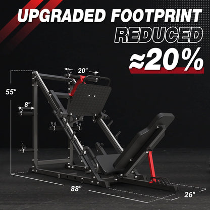 Leg Press Machine with Calf Block, 1500LBS Weight Capacity Adjustable Leg Machine with Resistance Band Pegs and Plate Storages, Workout Equipment for Strength Training