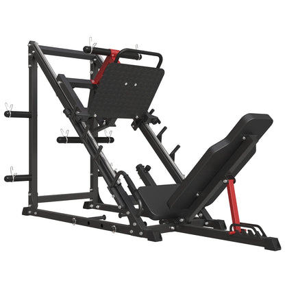 Leg Press Machine with Calf Block, 1500LBS Weight Capacity Adjustable Leg Machine with Resistance Band Pegs and Plate Storages, Workout Equipment for Strength Training