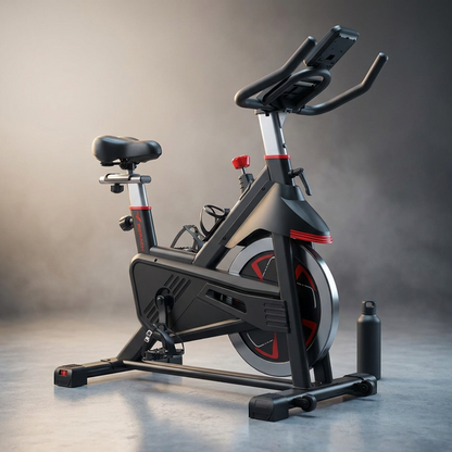 Exercise Bike Indoor Stationary Cycling Bike with 350Lbs Weight Capacity 100 Resistance with LED Monitor Free APP Silent Belt Drive and Comfortable Seat Cushion for Cardio Workout — Studio Shot