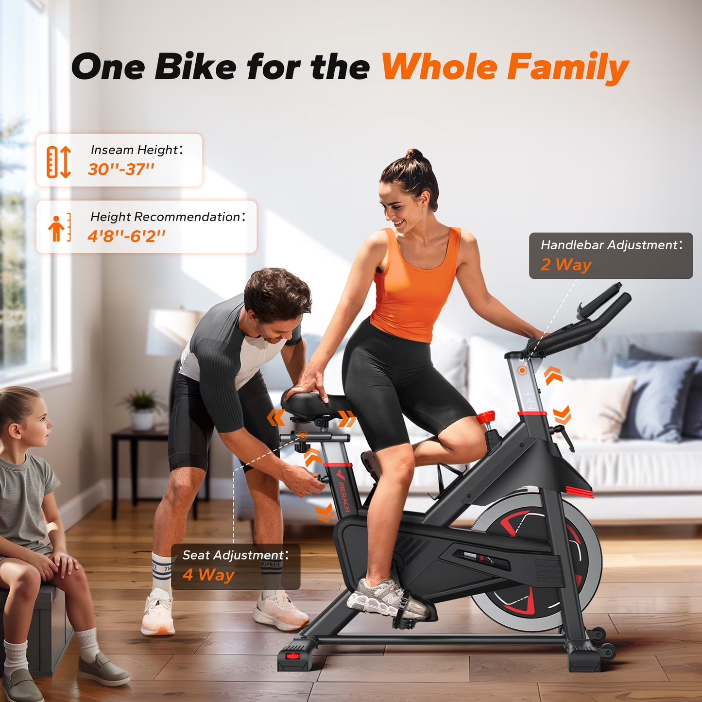 Exercise Bike Indoor Stationary Cycling Bike with 350Lbs Weight Capacity 100 Resistance with LED Monitor Free APP Silent Belt Drive and Comfortable Seat Cushion for Cardio Workout