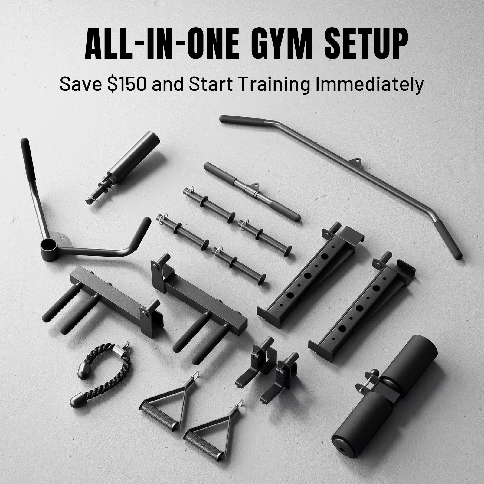 Smith Machine Home Gym, 2200 Lbs Power Rack Cage with 1200 Lbs Weight Bench and Cable Crossover System, Weight Bar, 360° Landmine, Home Gym