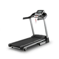 Folding Treadmill with Manual Incline, Fitness Workout Exercise Machine LCD Screen, Shock-Absorbent Running Deck, Device Holder - Black — Studio Shot