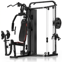 Home Gym Smith Machine with 138LB Weight Stack, Leg Press & LAT Station for Full Body Workouts — Studio Shot